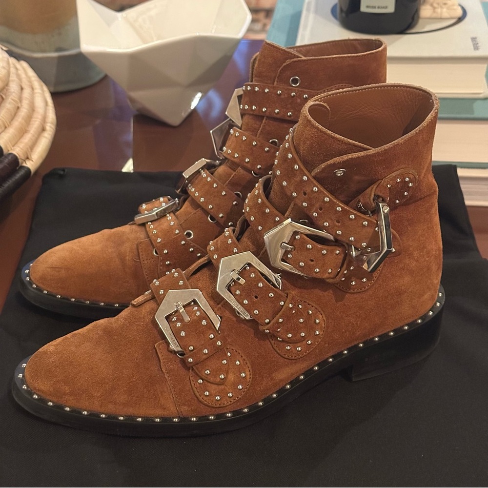 Givenchy Studded Suede Ankle Boots 37.5